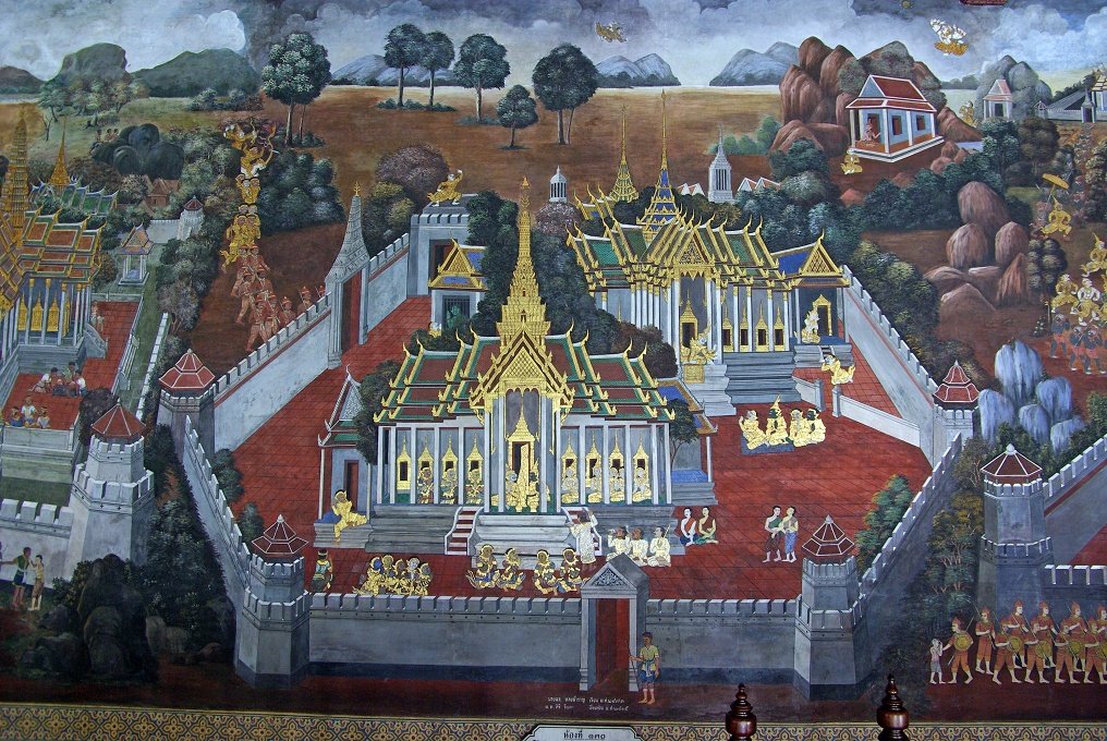 PXK10D_5007.jpg - Scenes on the gallery walls which enclose the grounds  of the Royal Monastery of the Emerald Buddha
